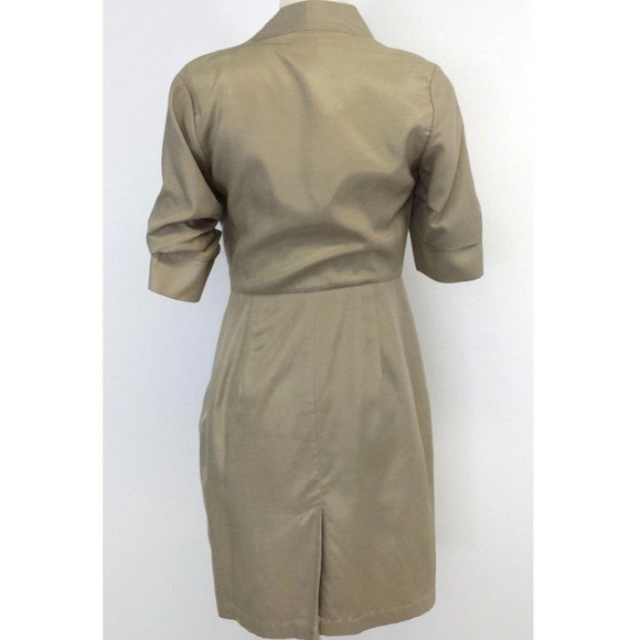 NWOT Ali Ro Cotton Blend Cowl Neck Beige Dress size 2 - Picture 2 of 2